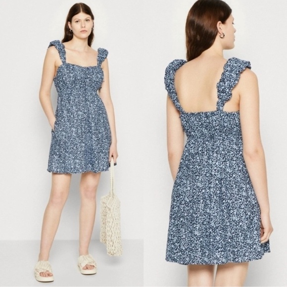 Abercrombie & Fitch Navy Floral Mini Dress - Picture 1 of 7